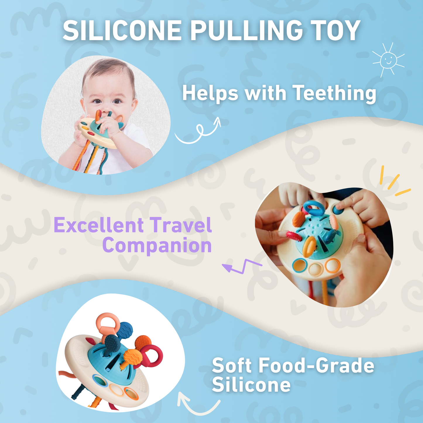 Montessori Silicone Pull UFO
