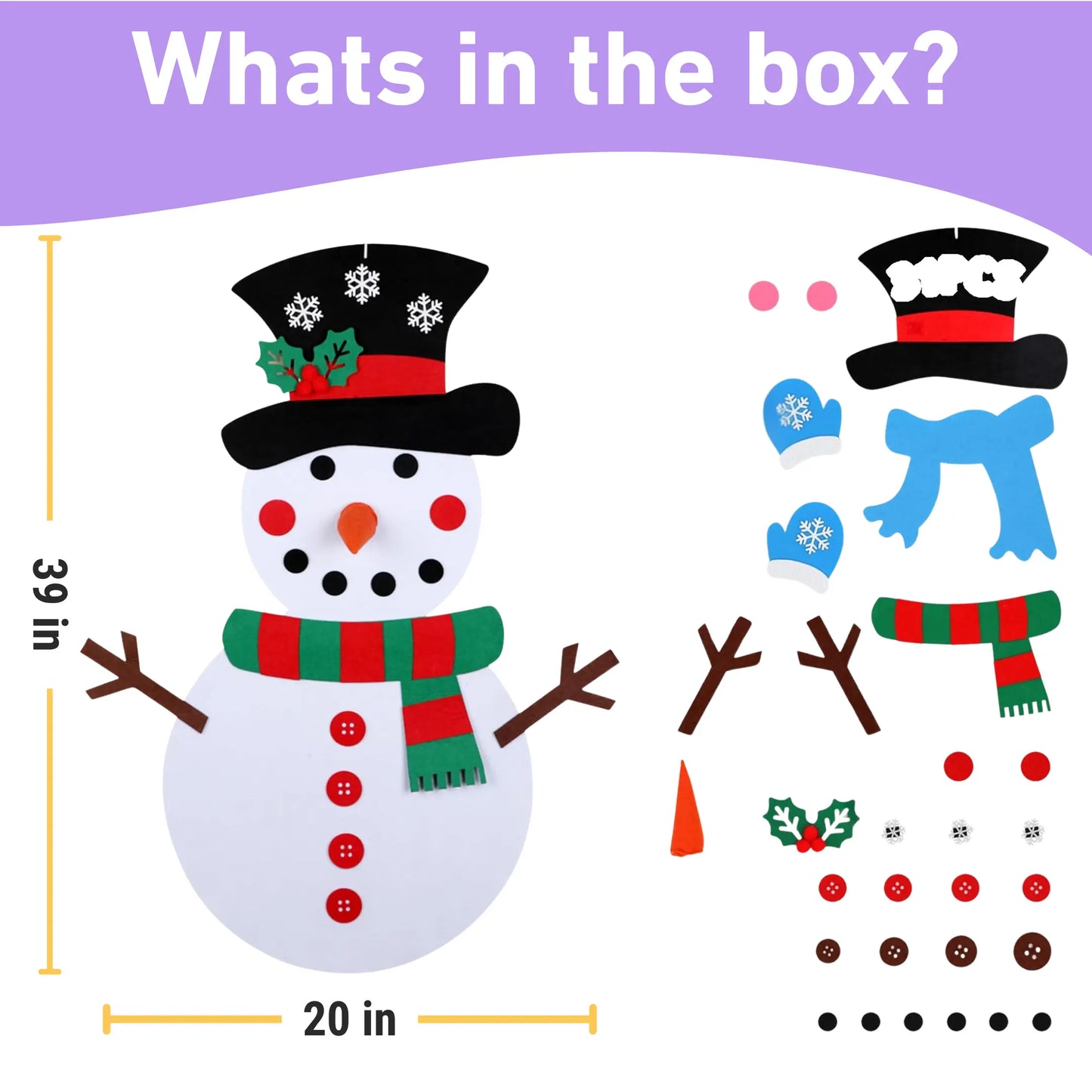 Montessori Felt Snowman Toddle Ready