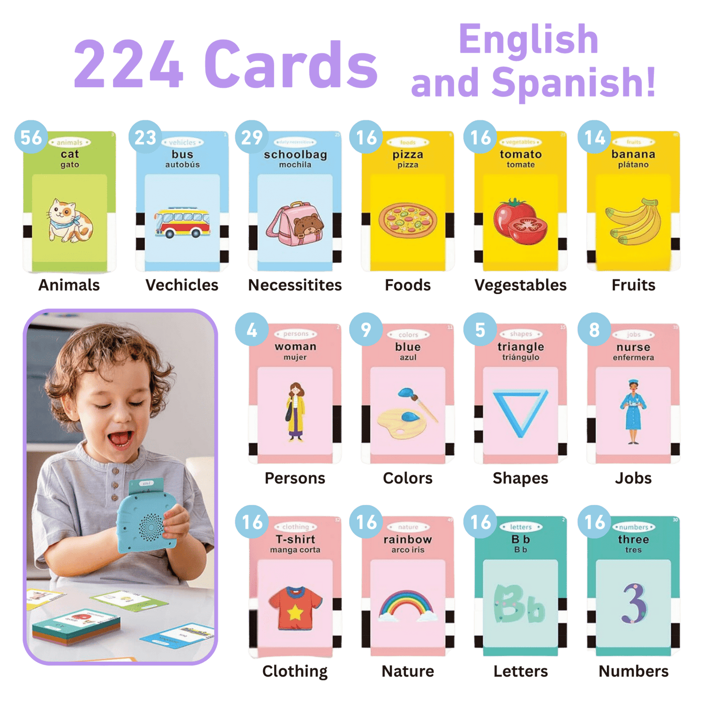 Montessori Bilingual Talking Flashcards