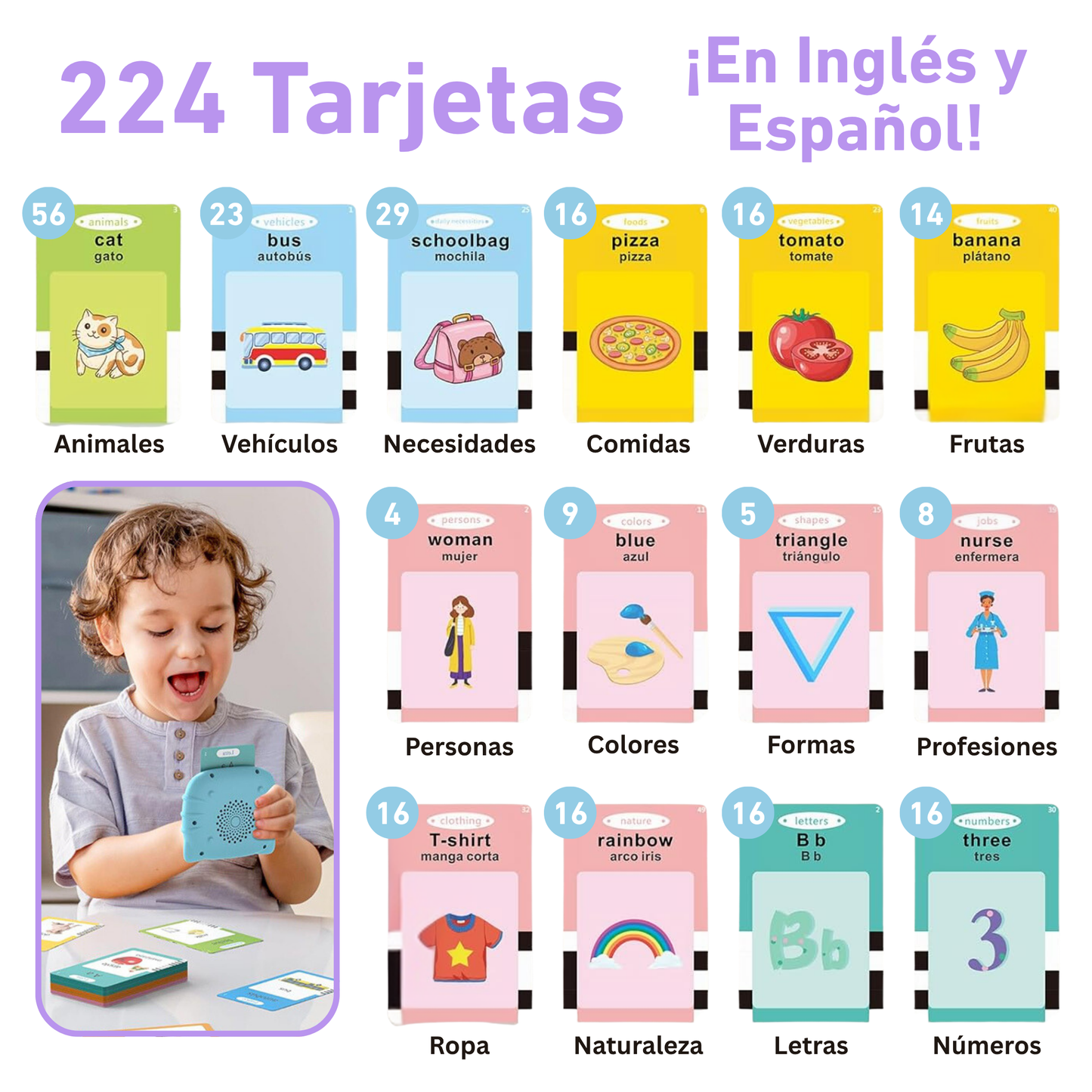 Tarjetas Hablantes Bilingües Montessori