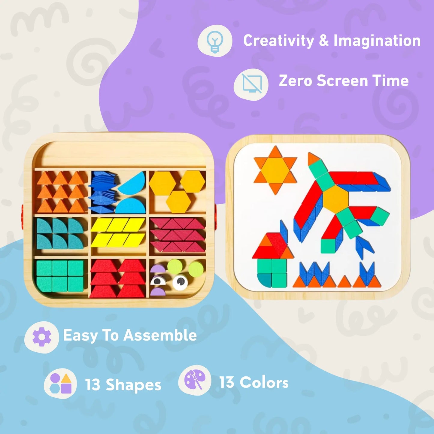 Montessori Magnetic Pattern Blocks Toddle Ready