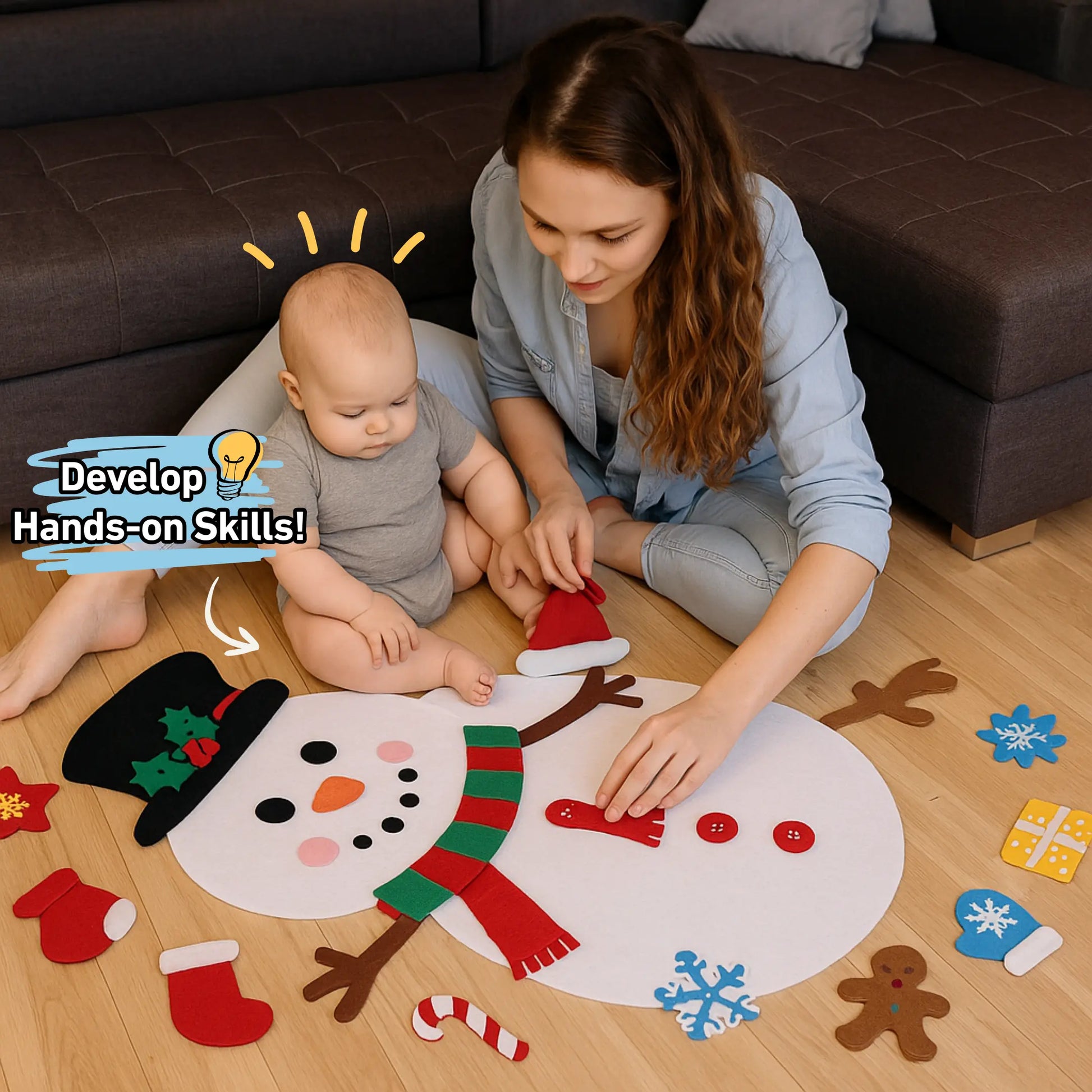 Montessori Felt Snowman Toddle Ready