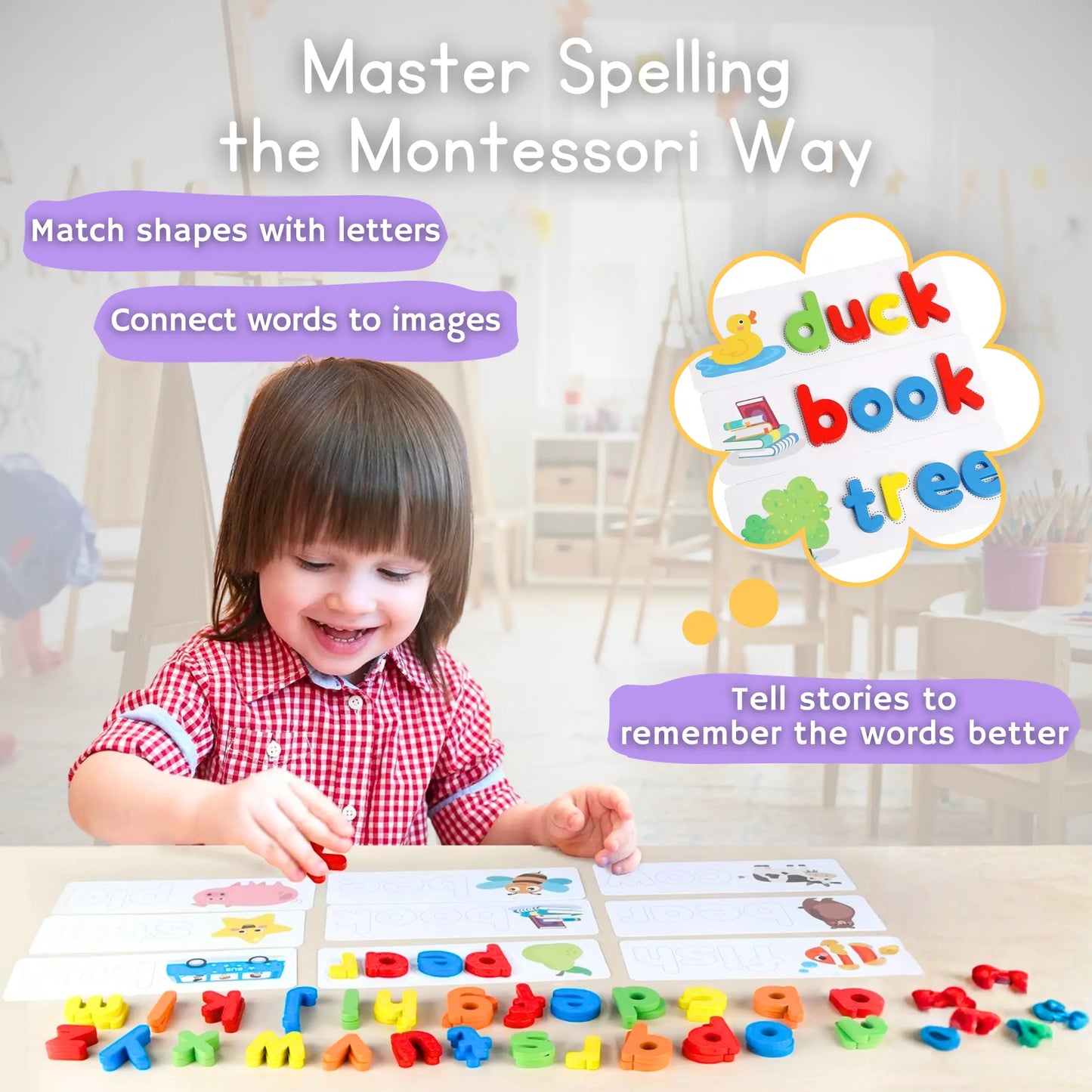 Montessori Wooden Spelling Game
